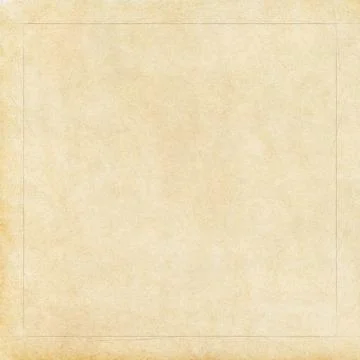 Yellowed, old paper with a texture. Square frame on a yellow background. Stock Illustration