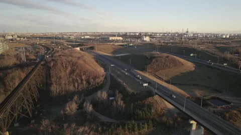 Yellowhead Highway Bridge, Afternnon of November 21, 2023 Stock Footage 276324345