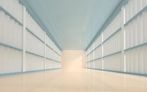 The yellowish empty room, 3d rendering. Ilustración de archivo
