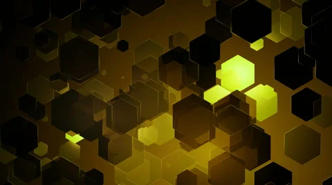 Yellowish hexagonal lights Stock Footage 52764112