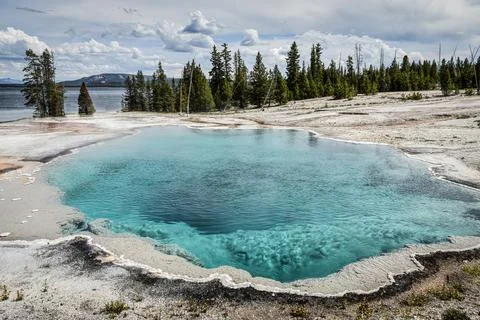 Yellowstone abyss pool Stock Photos