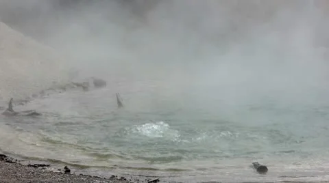 Yellowstone Boiling Pool Stock Footage 9062784