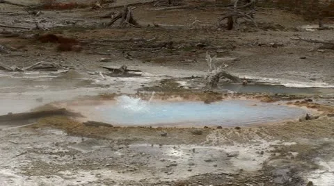 Yellowstone bubbling hot spring Stock Footage 11223487