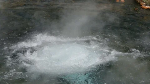 Yellowstone bubbling thermal pool Stock-Footage 91081956