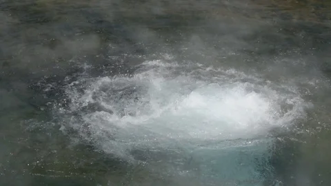 Yellowstone bubbling thermal pool Stock Footage 91081973
