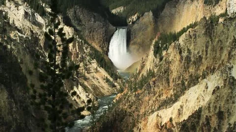 Yellowstone Falls - locked off Stock Footage 22797479
