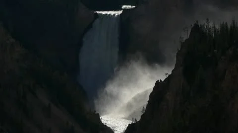 Yellowstone Falls Mist Stock-Footage 8992152