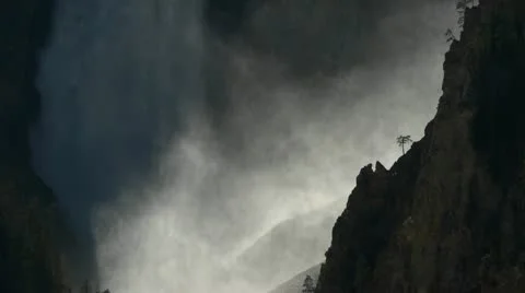 Yellowstone Falls Mist Stock Footage 8992156