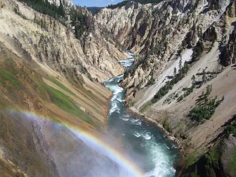 Yellowstone falls Stock Photos