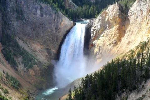 Yellowstone falls Stock Photos