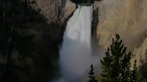 Yellowstone Falls From Red Rock Point Stock Footage 8992173