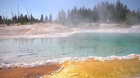 Yellowstone Geyser Pool Video stock 11423294