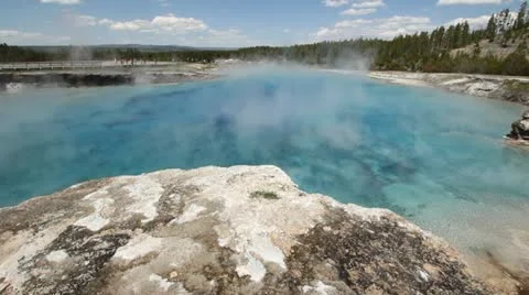 Yellowstone - Hot Spring Pool Stock Footage