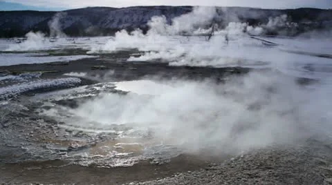 Yellowstone HotSprings 3051 Video stock 18102459