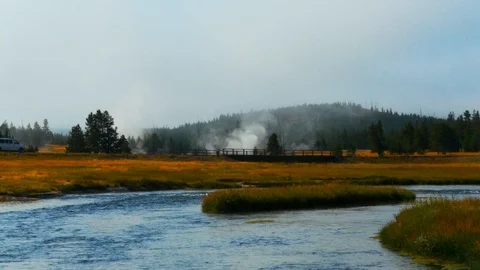 Yellowstone landscape Stock Footage 93415351
