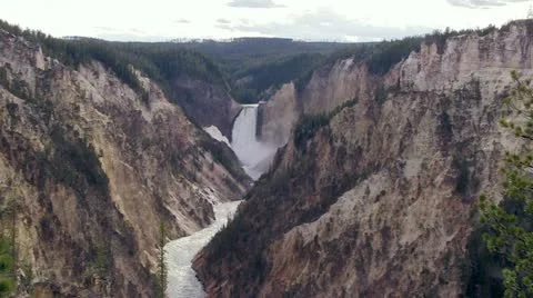 Yellowstone Lower Falls, view from Artists Point Stock Footage 11204458