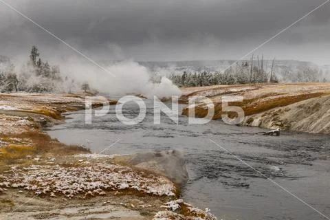 Yellowstone National Park, UNESCO World Heritage Site, Wyoming, United States of Stock Photos
