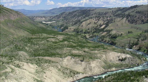 Yellowstone River In Canyon Stock Footage 65438543
