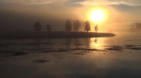 Yellowstone river daybreak Stock Footage 68597859