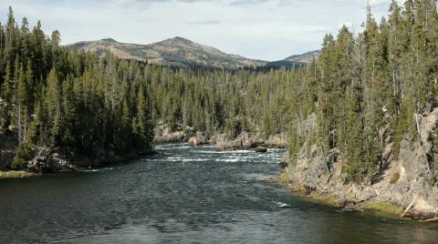 Yellowstone River down stream P HD 2384 Stock Footage 544407