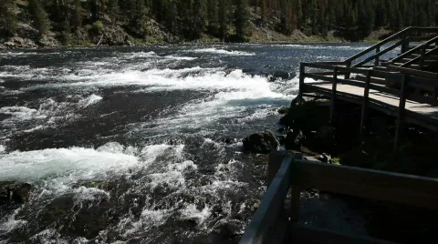 Yellowstone River pan P HD 2636 Stock Footage