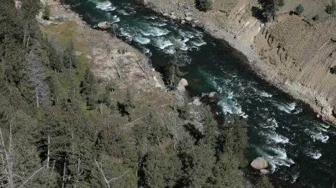 Yellowstone River valley tilt P HD 2456 Stock Footage