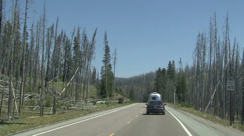 Yellowstone Road Stock Footage 28550756