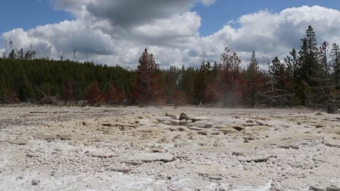 Yellowstone Small Geyser Eruption Stock Footage 100525830