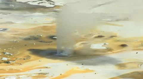 Yellowstone steam vent - close up Stock Footage 11212652
