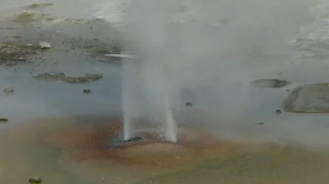 Yellowstone Water Spout Stock Footage 8992289