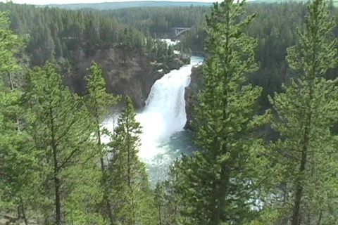 Yellowstone Waterfall Stock Footage 116195
