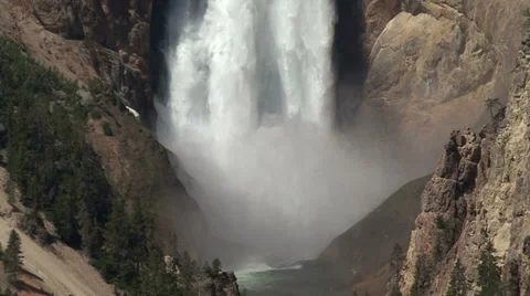 Yellowstone Waterfall Video stock 28552713