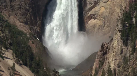 Yellowstone Waterfall Video stock 28555936