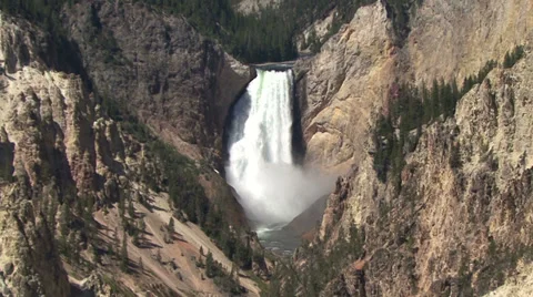 Yellowstone Waterfall Video stock 28559636