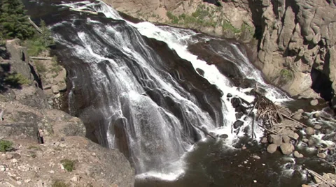 Yellowstone Waterfall Video stock 28586681