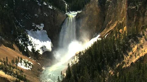 Yellowstone waterfall, USA Stock Footage 11189101