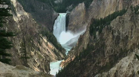 Yellowstone waterfall2 Stock Footage 839666