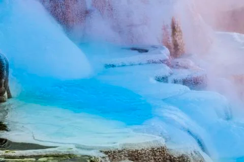 Yellowstone winter landscape Stock Photos