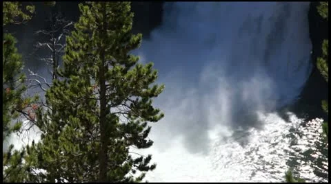 YellowstoneUpperFallsSprayCU Stock-Footage 10702065