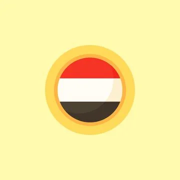 Yemen - Circular Flag Stock Illustration