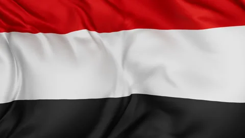 Yemen cloth flag background loop Stock Footage 310851218