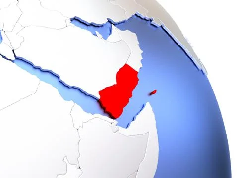 Yemen on elegant globe Stock Illustration