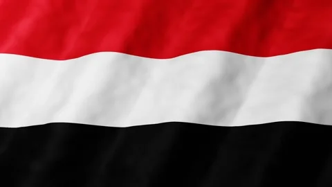 Yemen flag 3d animation waves in motion loop with Vibrant red, white and bl.. Vidéo 341837426