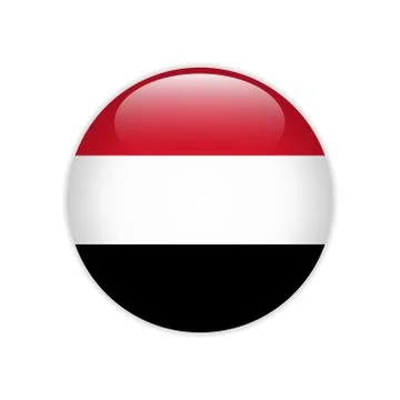 Yemen flag on button Stock Illustration