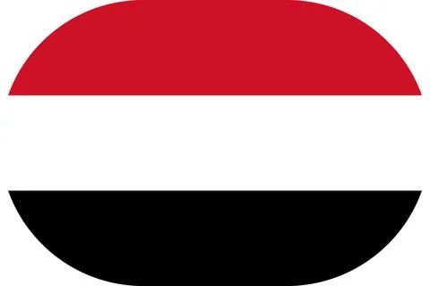 Yemen flag in flat oval design Illustrazione stock