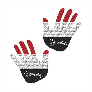 Yemen flag hand vector Stock Illustration