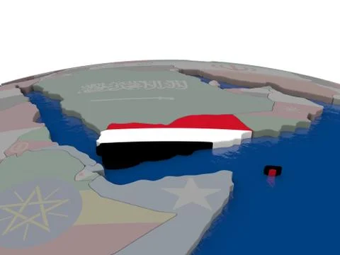 Yemen with flag Stock Illustration