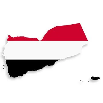 Yemen flag map with clipping path 3d illustration Stock Illustration