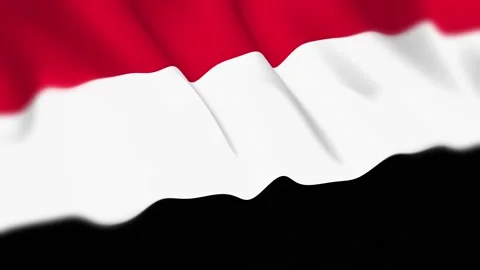 Yemen Flag Seamless Loop 4k 60fps on Sky Background Stock Footage 340345918