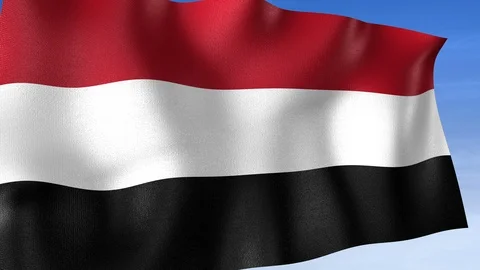 Yemen Flag - Set of 3 Angles with Masks [3WaveSeries] Stock Footage 103334514
